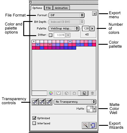 Export preview controls